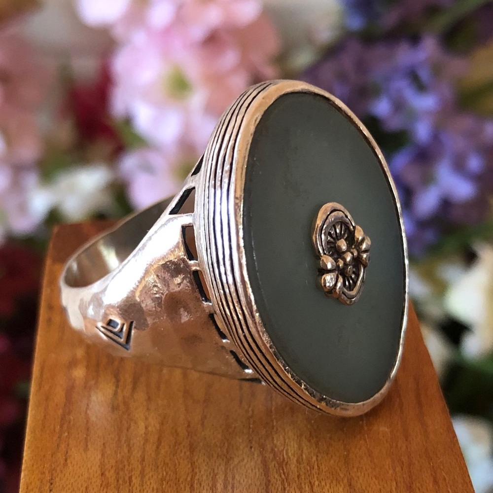 Rare Silpada Sterling Silver Blue Amazonite Ring R2358 Size 7